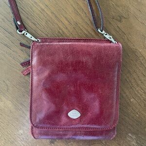 Fossil Red Leather Crossbody Bag